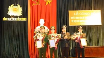 Công an tỉnh Hải Dương tổ chức lễ công bố QĐ của BCA về việc bổ nhiệm các chức danh tư pháp