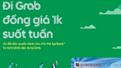 Cùng thẻ Agribank đi Grab 1k suốt tuần