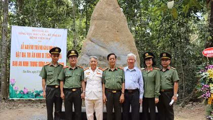 Đặt Bia tri ân khu di tích Bệnh xá Ban An ninh Trung ương Cục miền Nam