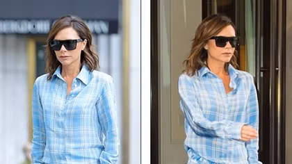 Bà xã Beckham diện nguyên bộ pyjama xuống phố