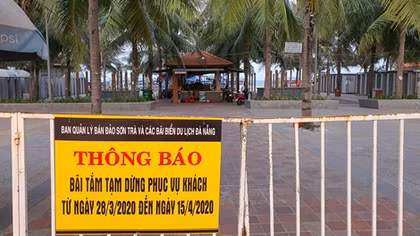 Đà Nẵng tạm ngừng các hoạt động liên quan đến tắm biển 