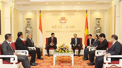 Thứ trưởng Lê Quý Vương tiếp Đoàn đại biểu Cảnh sát quốc gia Indonesia