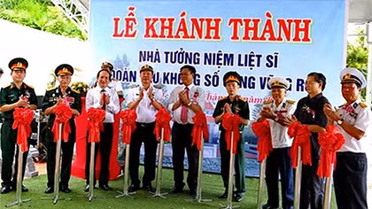 Khánh thành Nhà tưởng niệm liệt sĩ Đoàn tàu không số cảng Vũng Rô
