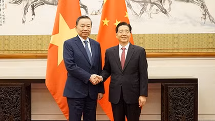 Bộ trưởng Tô Lâm hội kiến đồng chí Quách Thanh Côn, Bí thư Ủy ban Chính pháp TƯ Đảng Cộng sản Trung Quốc