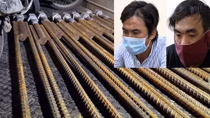 Hai con nghiện đi trộm 9 thanh sắt chuyên dụng tại kho công trình