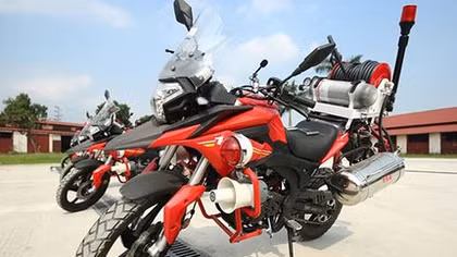 Cảnh sát PCCC được trang bị môtô chữa cháy hiện đại