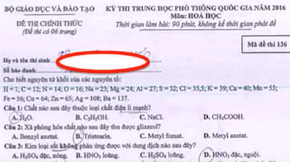 Chuyên gia nhận xét đề thi môn Hóa kỳ thi THPT 2016