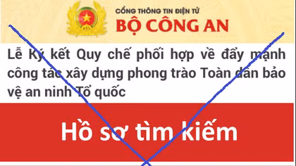 Cảnh báo trang web giả mạo Cổng Thông tin điện tử Bộ Công an