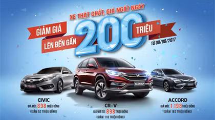 Nhiều mẫu ô tô Honda giảm giá tới gần 200 triệu đồng để hút khách