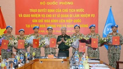  Việt Nam cử thêm 7 sĩ quan làm nhiệm vụ gìn giữ hòa bình LHQ