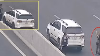 Phạt 7 triệu đồng nữ tài xế dừng xe chụp ảnh trên cao tốc