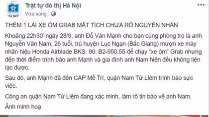 Chiếc xe Grab bị bạn đem “cắm” được trả về cho chủ nhân