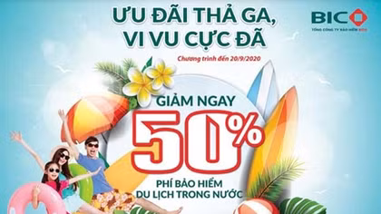 BIC giảm phí 50% cho khách hàng tham gia bảo hiểm du lịch trong nước