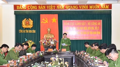 Kiểm tra công tác xử lý tội phạm tham nhũng tại CA Ninh Bình