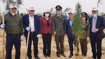 Phó Chủ tịch nước Đặng Thị Ngọc Thịnh phát động Tết trồng cây ở Quảng Bình