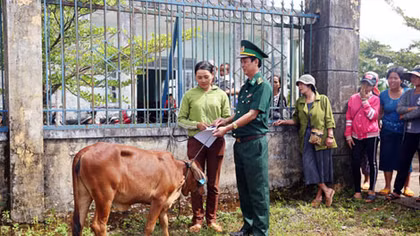 Khối thi đua số 9 tỉnh ĐắK Nông tặng học bổng và bò giống cho bà con nghèo