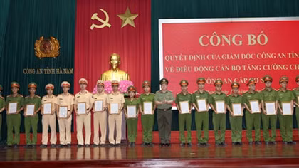 Công an Hà Nam điều động cán bộ tăng cường cơ sở