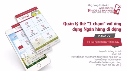 Quản lý thẻ “1 chạm” với Agribank E-Mobile Banking