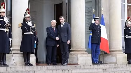 Tổng Bí thư Nguyễn Phú Trọng hội đàm với Tổng thống Emmanuel Macron