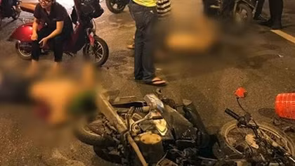 2 thanh niên say rượu gây tai nạn, 4 người bị thương nặng