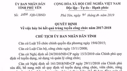 Hủy bỏ kết quả trúng tuyển một công chức vì chứng chỉ không hợp pháp