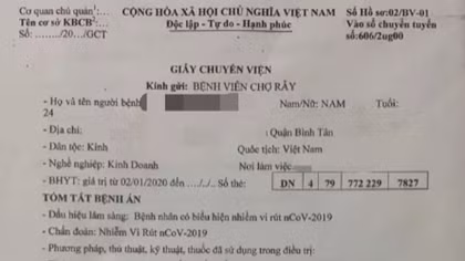 Phát hiện giấy chuyển viện bệnh nhân nhiễm virus Corona giả mạo 