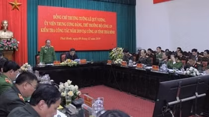 Đoàn kiểm tra số 2 của Bộ Công an làm việc tại Công an tỉnh Thái Bình 