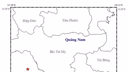 Động đất 2,7 độ richter tại Quảng Nam 