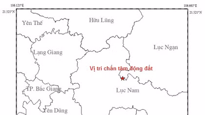 Động đất 3,2 độ richter tại Bắc Giang 