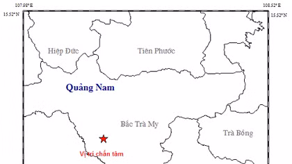 Lại xuất hiện động đất tại Quảng Nam 