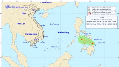 Xuất hiện áp thấp nhiệt đới gần biển Đông 
