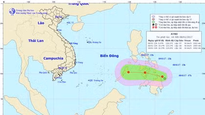 Xuất hiện áp thấp nhiệt đới gần biển Đông 
