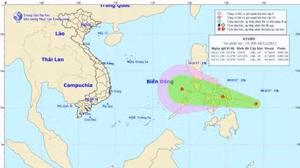 Xuất hiện vùng áp thấp gần biển Đông 