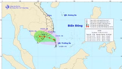 Chiều mai, áp thấp nhiệt đới đổ bộ vào Bình Thuận - Bến Tre 