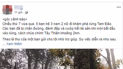 Xác minh thông tin du khách bị đánh đập, cướp tài sản ở Tam Đảo