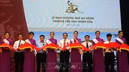 Khai trương nhà đa năng Trường Tiểu học Nhân Hòa, Bắc Ninh