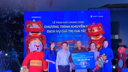 Thuê bao VinaPhone tại An Giang trúng thưởng 1 tỷ đồng tiền mặt