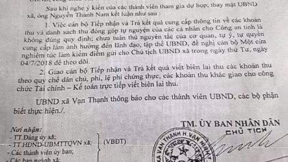 Chủ tịch xã buộc cấp dưới kiểm điểm vì… cung cấp thông tin cho Công an