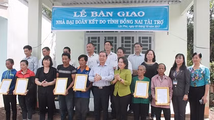 Đồng Nai tài trợ xây dựng 39 căn Nhà Đại đoàn kết cho hộ nghèo nơi biên giới