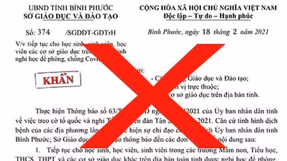 Phát hiện công văn giả mạo “cho học sinh nghỉ học đến ngày 14/3”