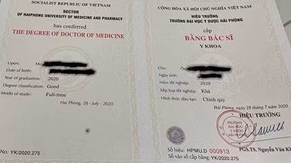 Triệt phá đường dây làm giả cả bằng bác sỹ y khoa
