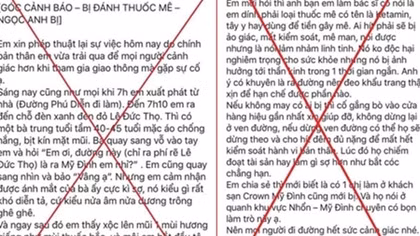 Truy tìm kẻ tung tin nhảm “dùng Ketamin làm thuốc mê để cướp tài sản”