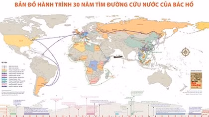 Ấn hành “Bản đồ Hành trình 30 năm tìm đường cứu nước của Bác Hồ”