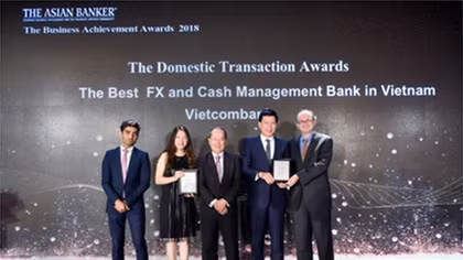 Vietcombank nhận “cú đúp” 2 giải thưởng của The Asian Banker