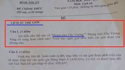 Sở GD&ĐT Bình Thuận xin lỗi học sinh về thiếu sót trong đề thi lịch sử