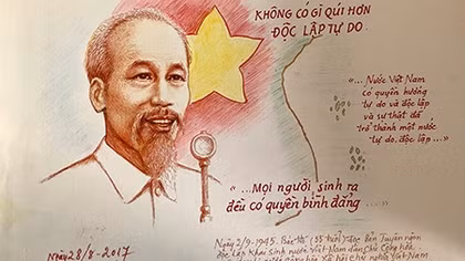Dành cả một đời vẽ Bác Hồ