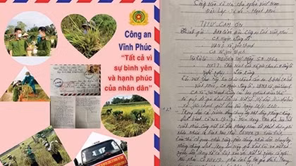 Thư cám ơn gửi chiến sĩ Công an giúp dân thu hoạch lúa