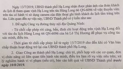 Đình chỉ hoạt động của tàu du lịch quay lén du khách