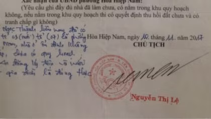 Giả chữ ký của chủ tịch phường để “hợp thức hóa” nhà xây dựng trái phép