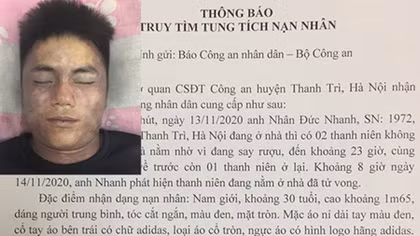Công an huyện Thanh Trì truy tìm tung tích nạn nhân